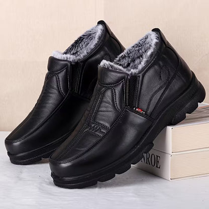 Men's Plush-Lined Winter Slip-On Shoes