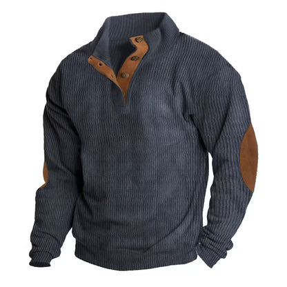 Men's Stand Collar Long Sleeve Pullover