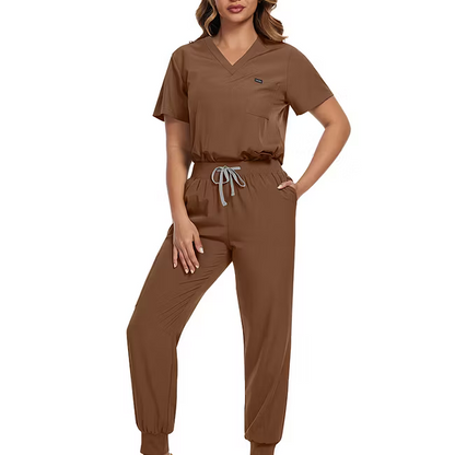 Women's Stretch Multi-Pocket Scrub Set