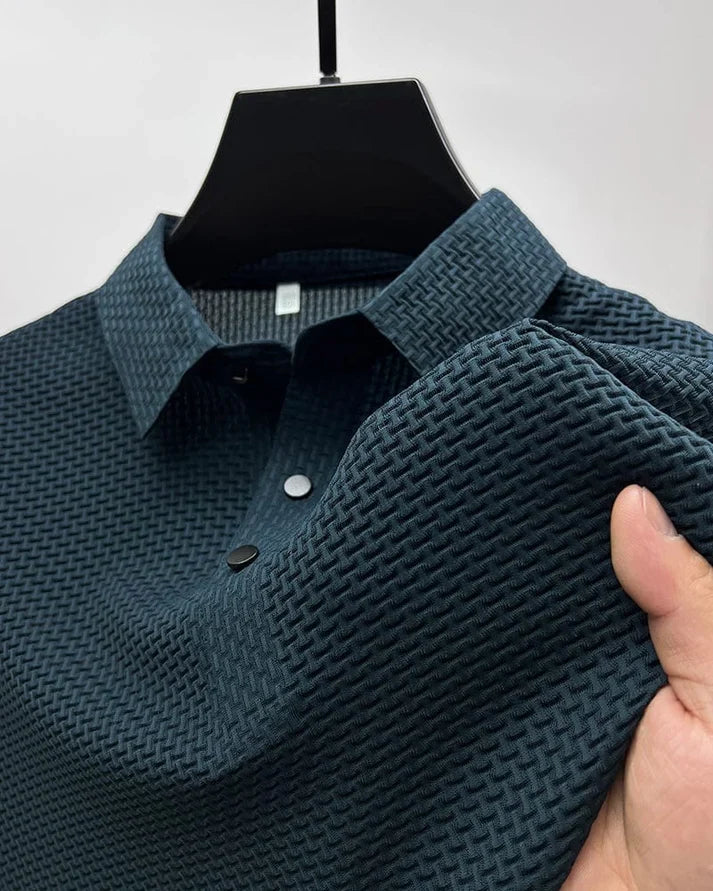 Men’s Breathable Mesh Detail Short Sleeve Polo Shirt