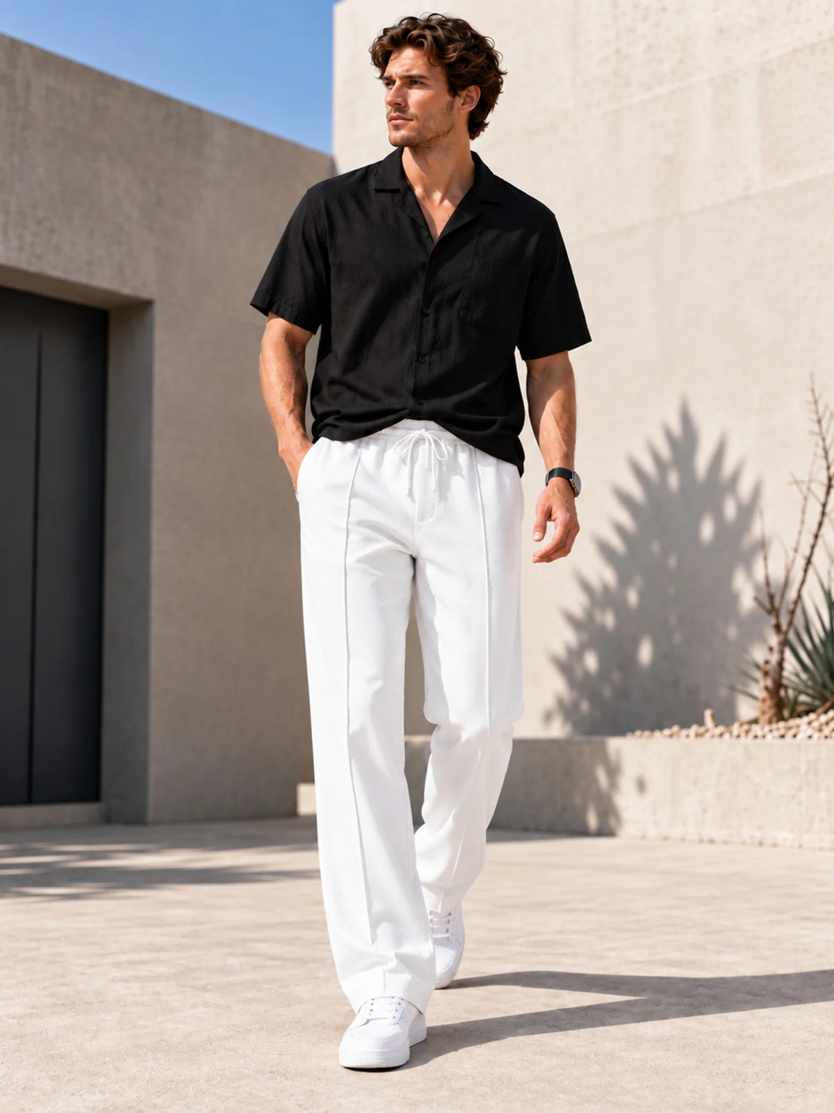 Men's Waffle Knit Straight-Leg Joggers