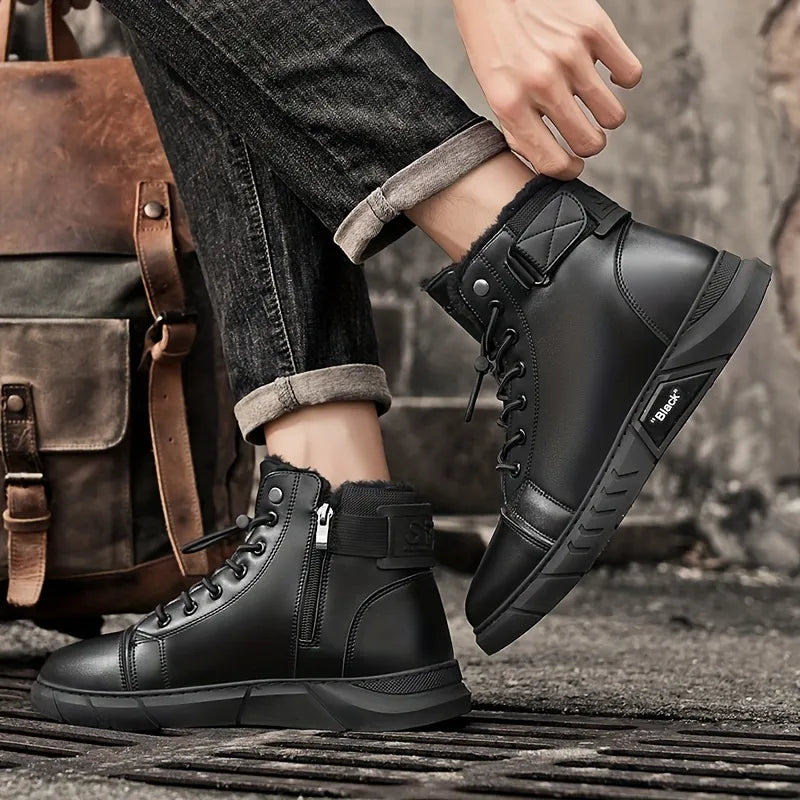Men’s Leather-Look Fleece-Lined Chukka Boots