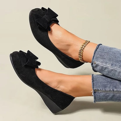 Women's Elegant Bow Detail Wedge Shoes