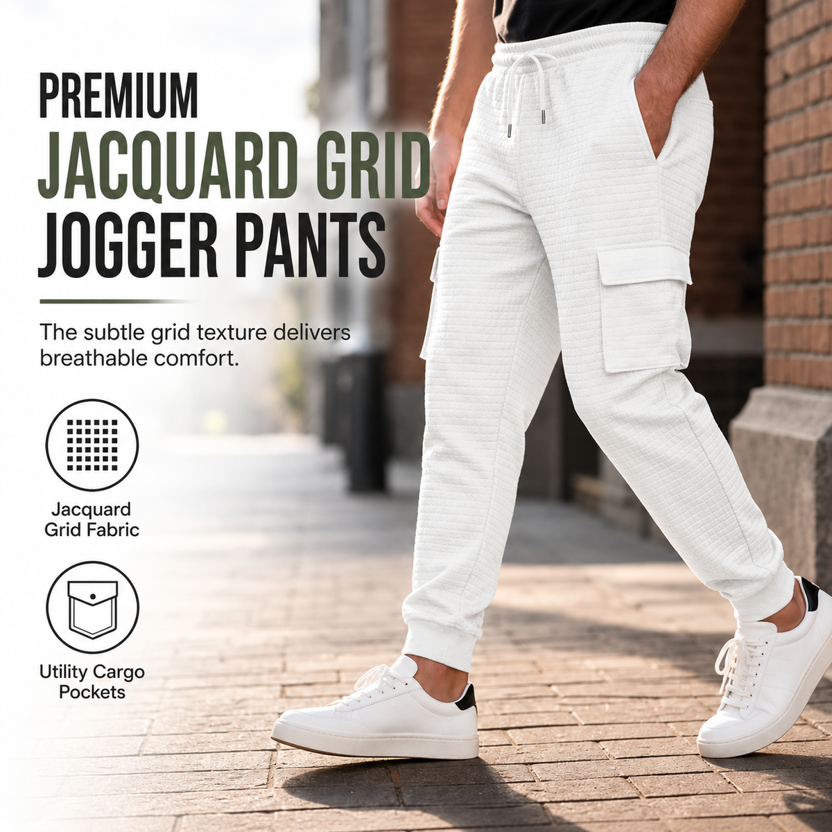 Men's Textured Multi-Pocket Cargo Joggers