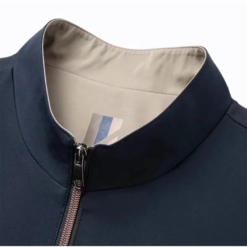 Men's Stand Collar Zip-Up Jacket