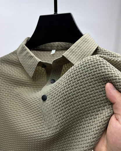 Men’s Breathable Mesh Detail Short Sleeve Polo Shirt