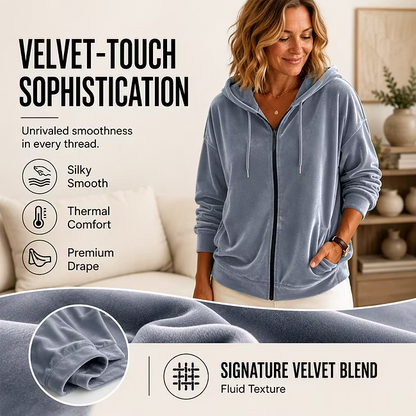 Women's Velvet-Look Hooded Jacket