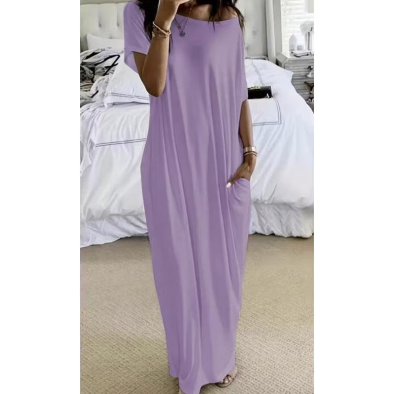 Women's Relaxed Off-Shoulder Maxi Dress