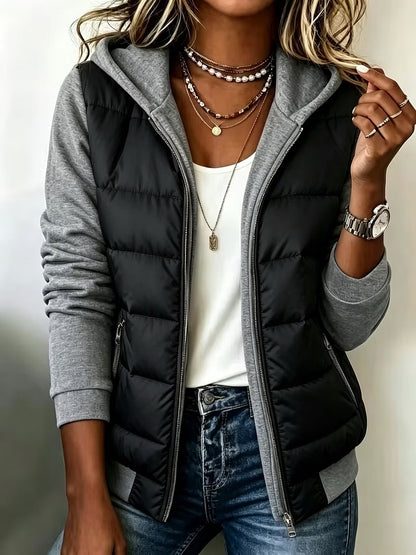Women's Quilted Hooded Zip-Up Jacket