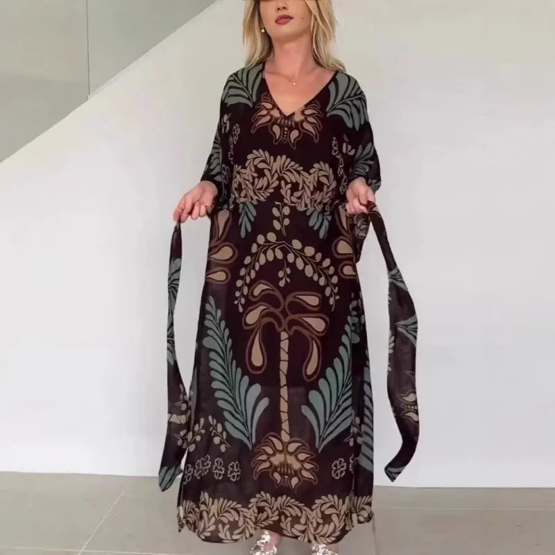 Women's Relaxed Bohemian V-Neck Dress