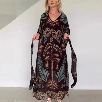 Women's Relaxed Bohemian V-Neck Dress