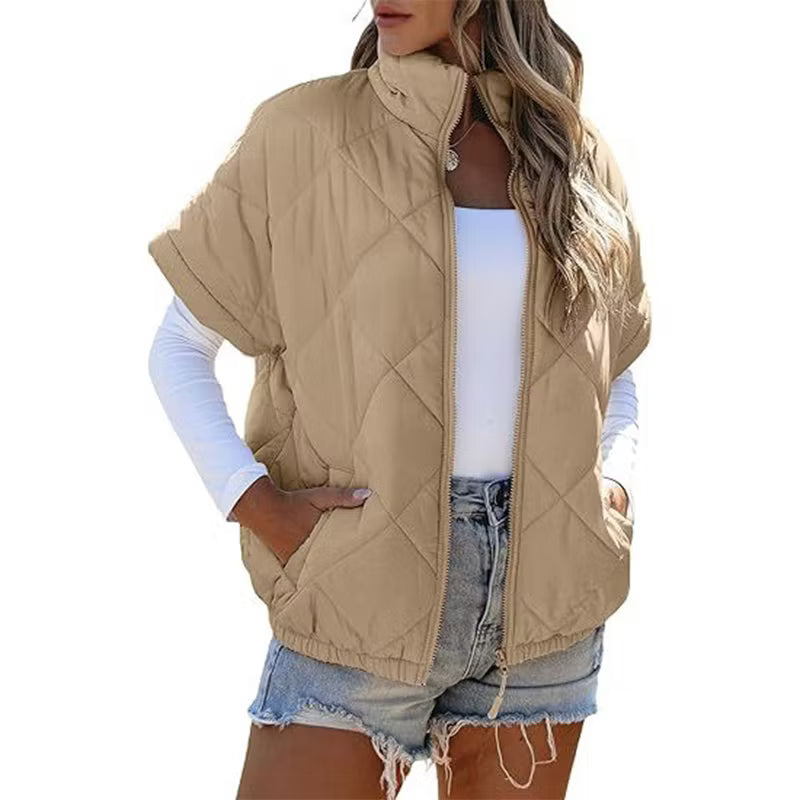 Women's Quilted Short Sleeve Padded Jacket