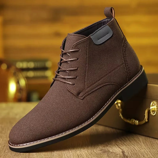 Men's Classic Suede-Look Lace-Up Ankle Boots