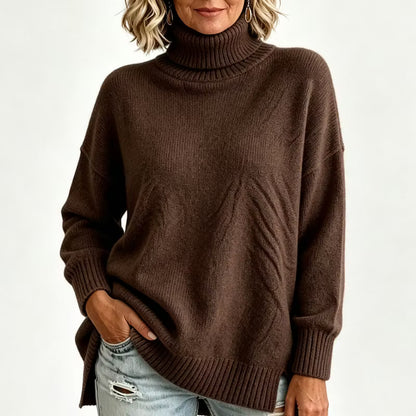 Women's Relaxed Roll Neck Knit Jumper