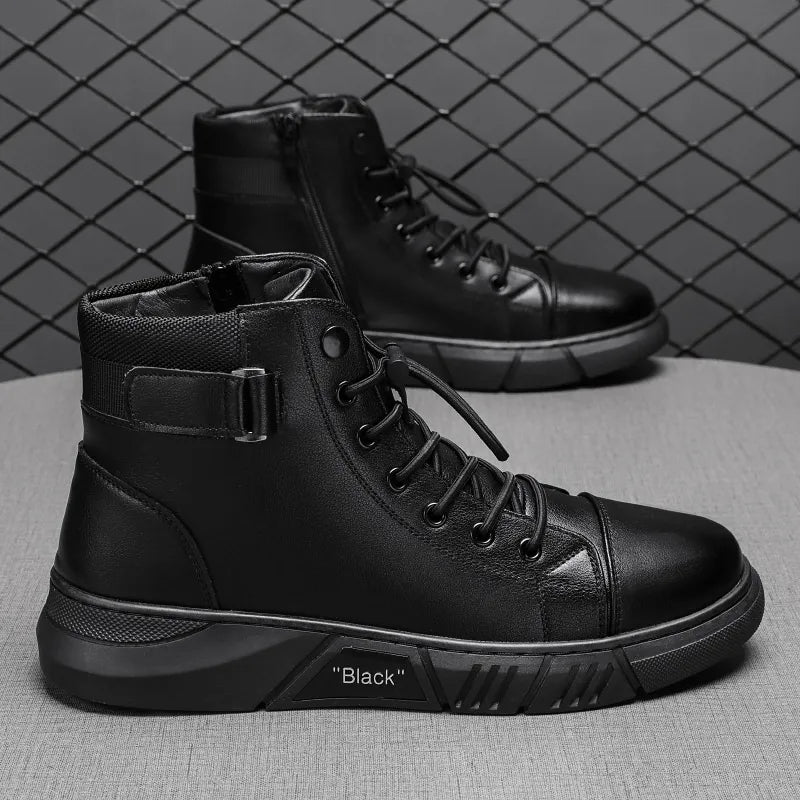 Men’s Leather-Look Fleece-Lined Chukka Boots