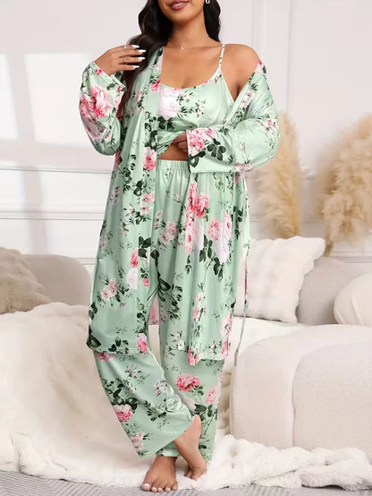 Women's Cherry Print Three-Piece Lounge Set