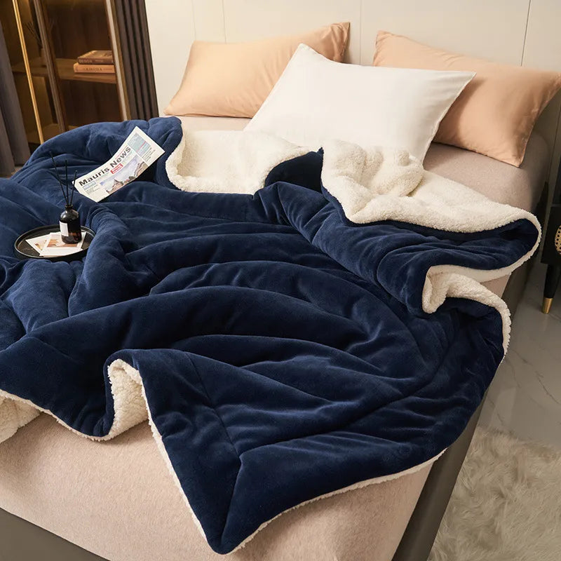 Double-Layer Velvet & Fleece Blanket