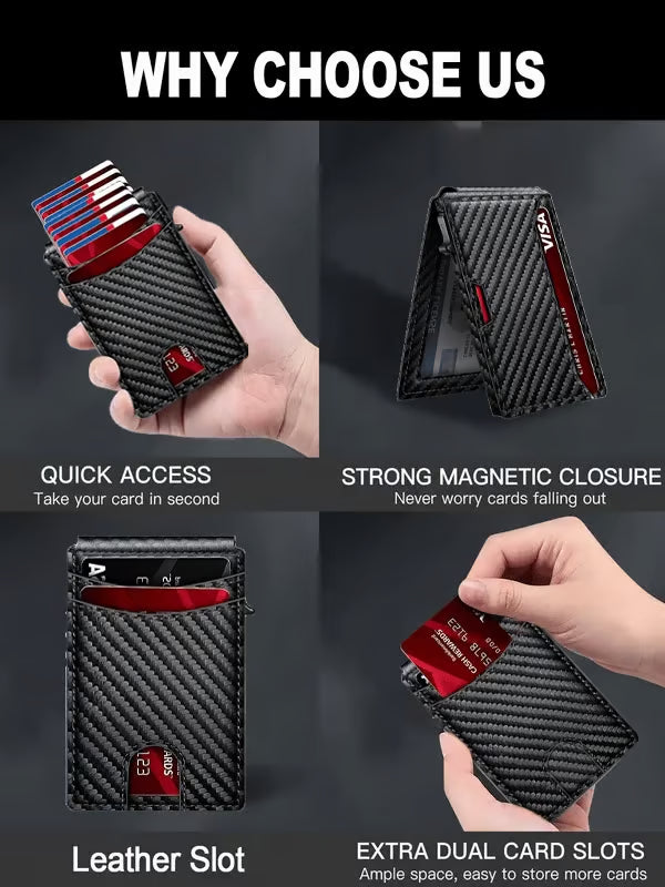 Men's Slim Pop-Up Card Holder Wallet