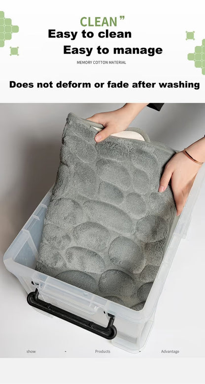 Cobblestone Embossed Bathroom Mat