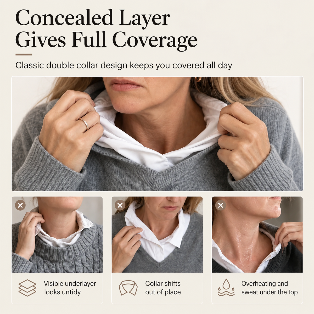 Women's Layered-Look V-Neck Knit Top