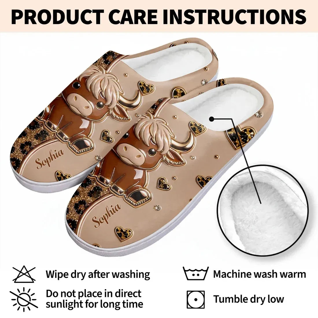 Cosy Highland Cow Plush Slippers