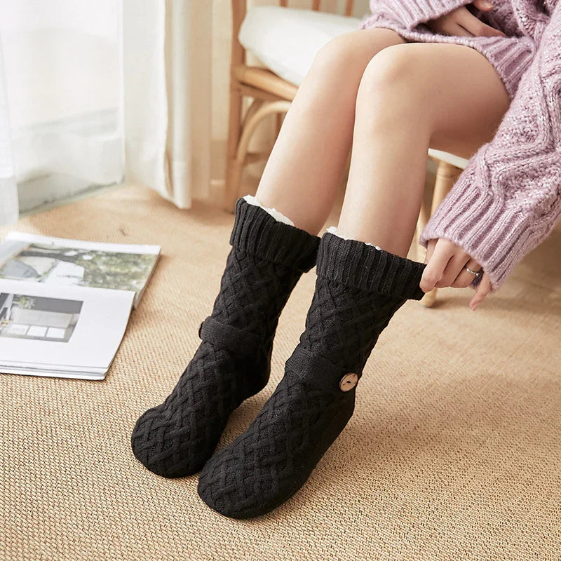 Women's Cosy Cable Knit Slipper Socks
