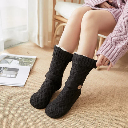 Women's Cosy Cable Knit Slipper Socks