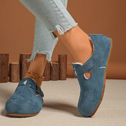 Women's Buckle Detail Plush-Lined Clogs