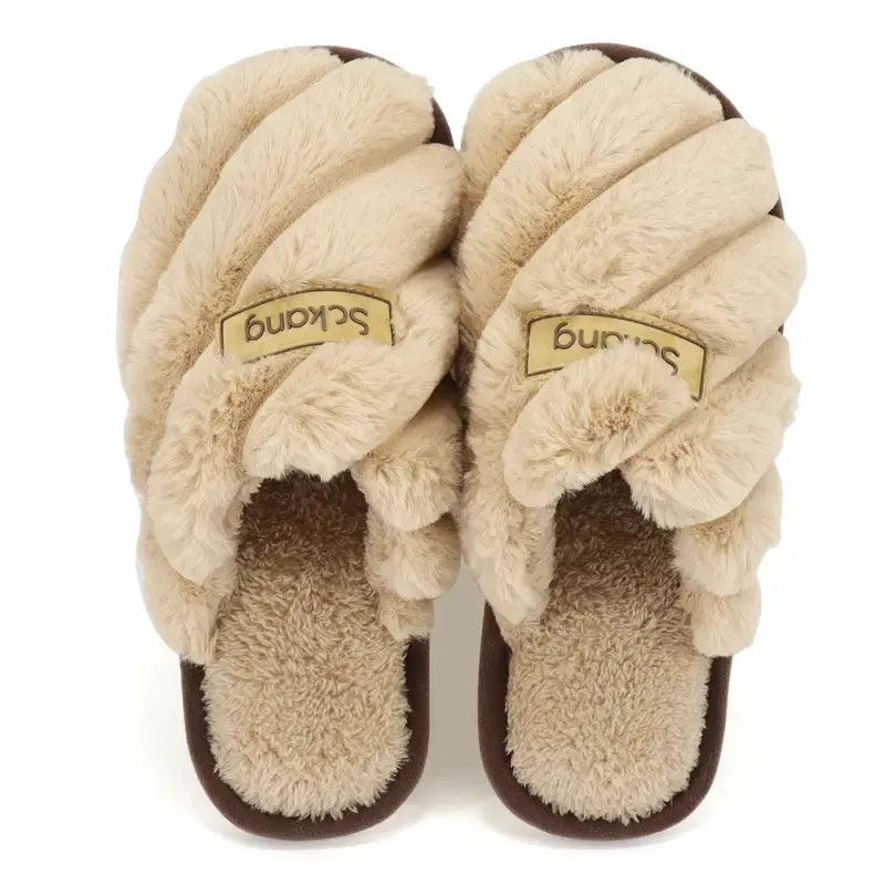Women's Cosy Braided Plush Slippers