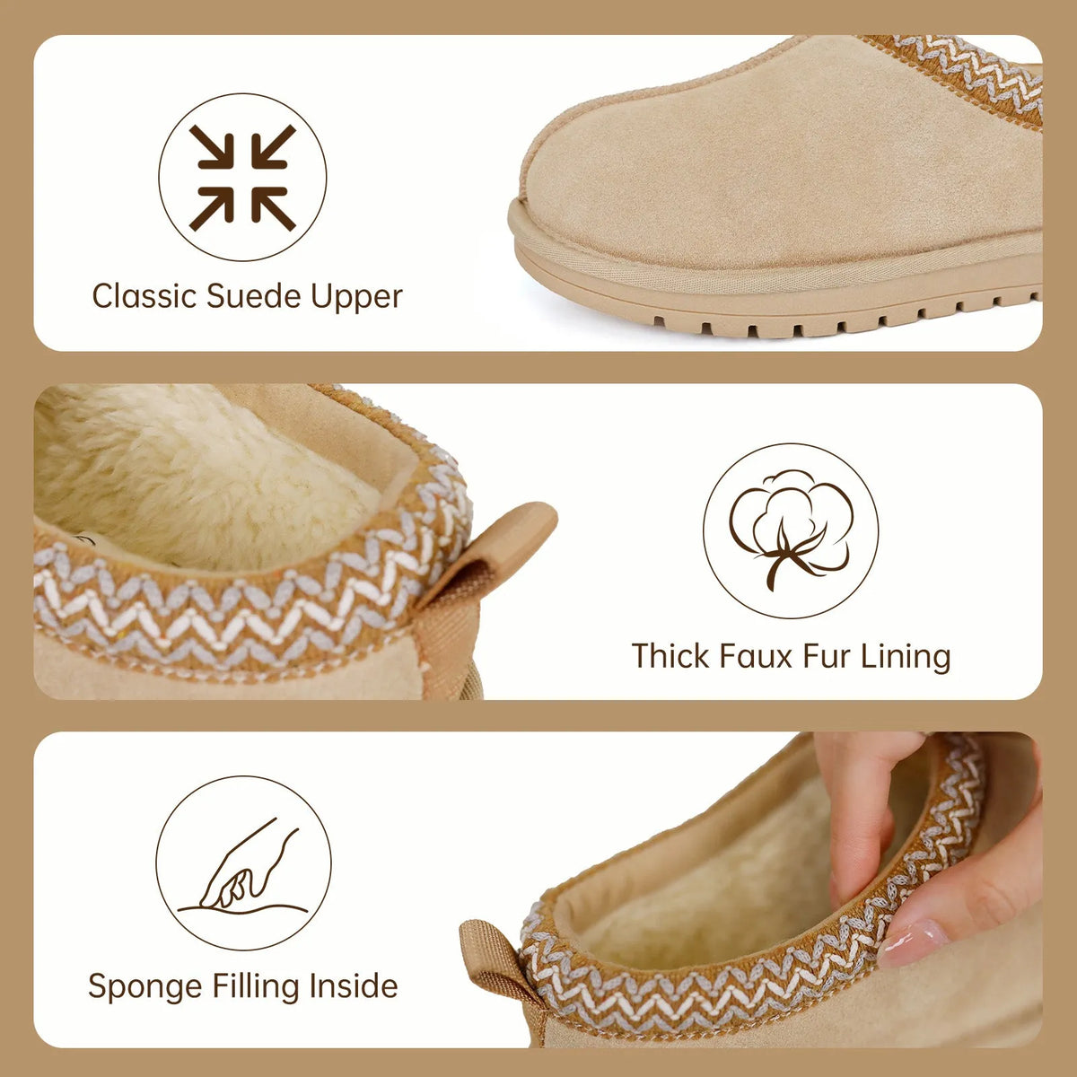 Women's Plush-Lined Slip-On Slippers