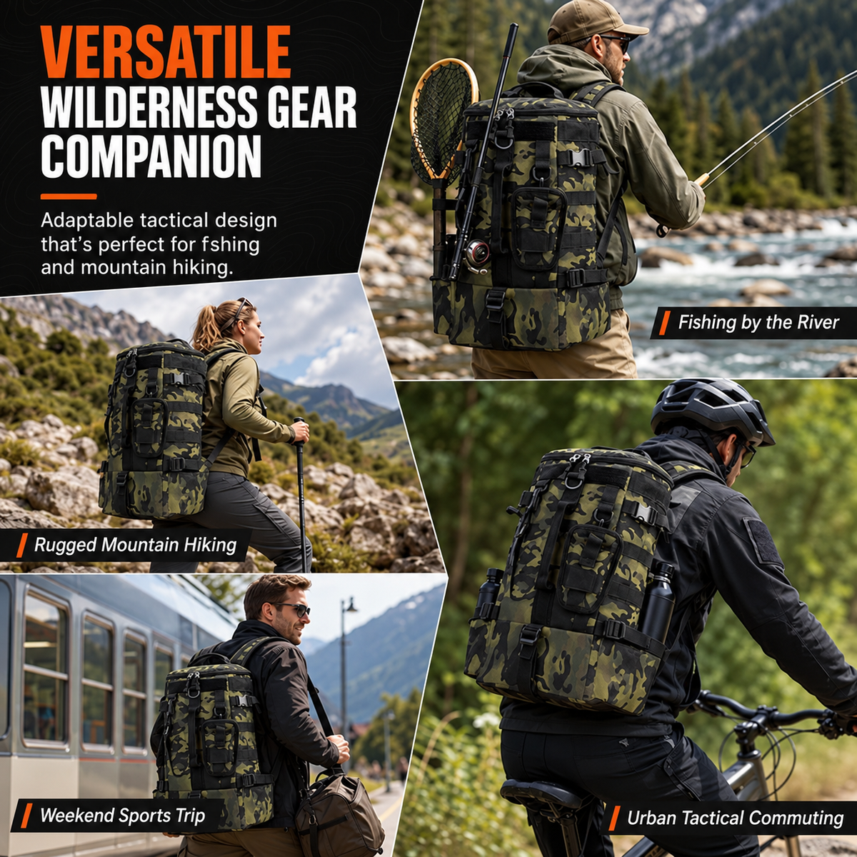 Men's Multi-Compartment Fishing Backpack