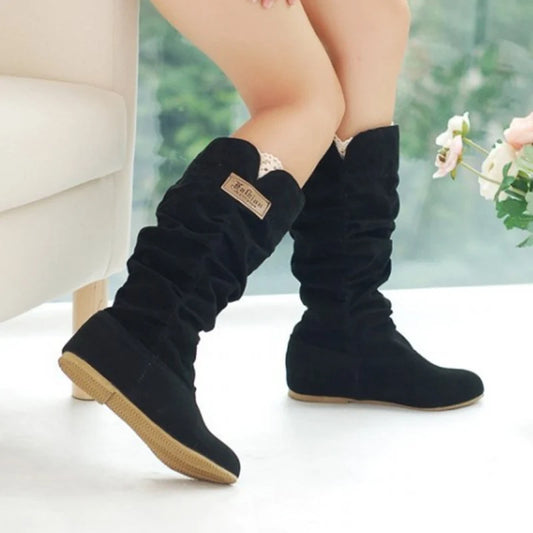 Women's Suede-Look Slouchy Mid-Calf Boots