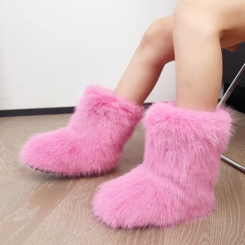 Women's Fluffy Mid-Calf Winter Boots