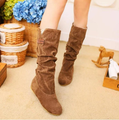Women's Suede-Look Slouchy Mid-Calf Boots