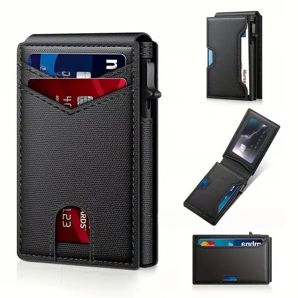 Men's Slim Pop-Up Card Holder Wallet