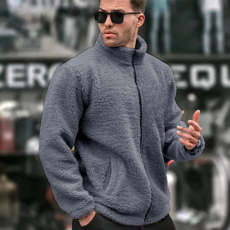 Men's Double-Sided Fleece Zip-Up Jacket
