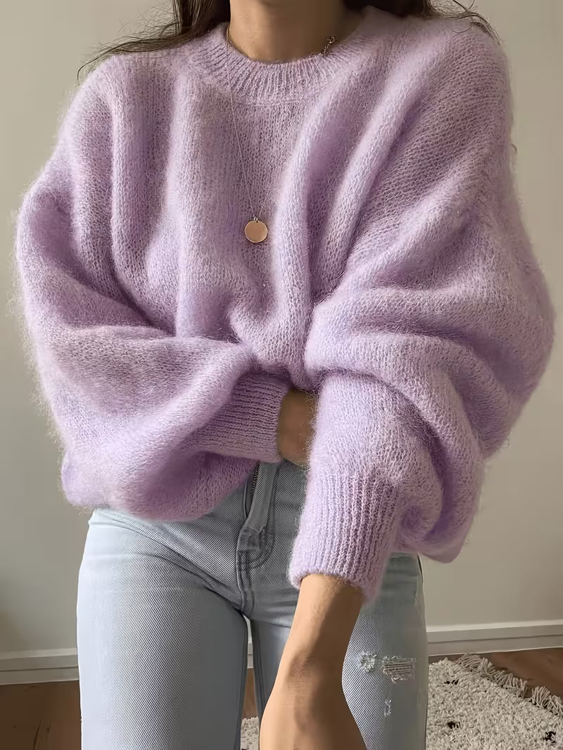 Women's Relaxed Lantern Sleeve Knit Jumper