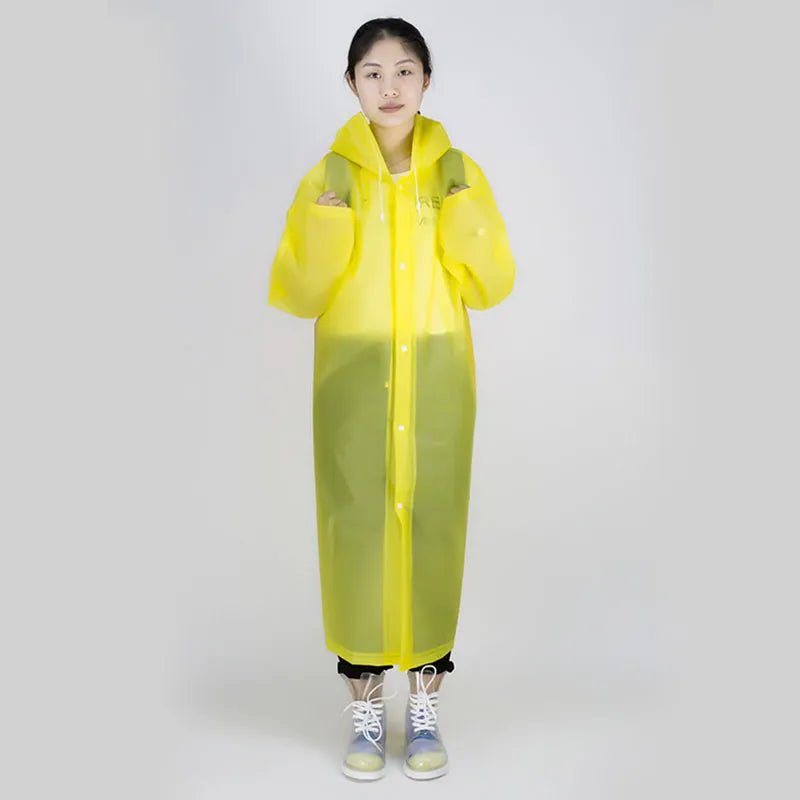 Long Hooded Waterproof Rain Poncho