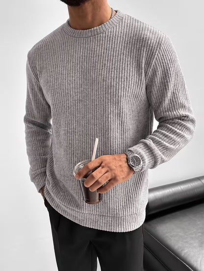 Men's Ribbed Crew Neck Pullover