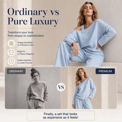 Women's Off-Shoulder Top & Wide Leg Trouser Set