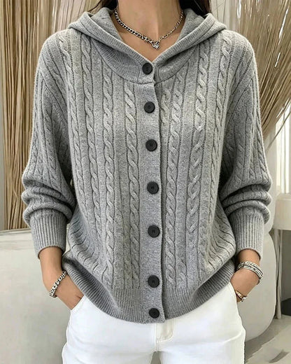 Women's Open-Front Hooded Knit Cardigan