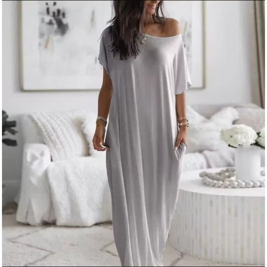 Women's Relaxed Off-Shoulder Maxi Dress