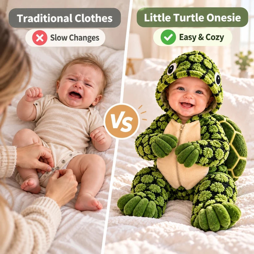 Baby Cosy Turtle Hooded Onesie