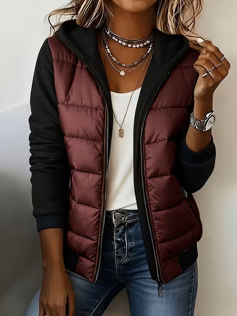 Women's Quilted Hooded Zip-Up Jacket