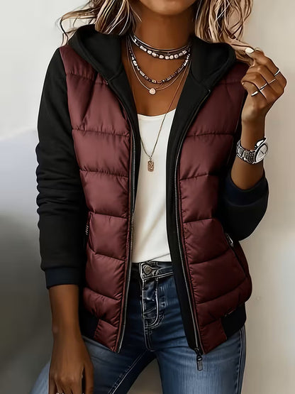 Women's Quilted Hooded Zip-Up Jacket