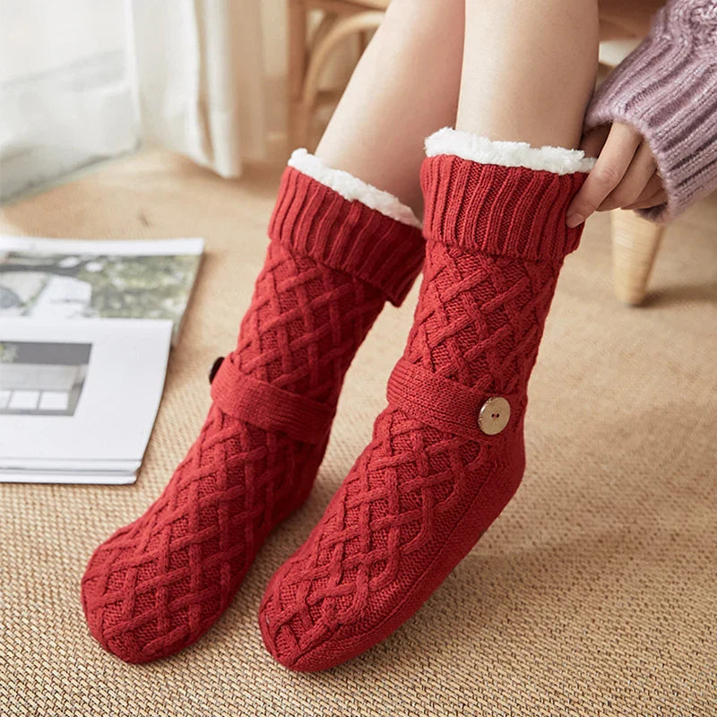 Women's Cosy Cable Knit Slipper Socks