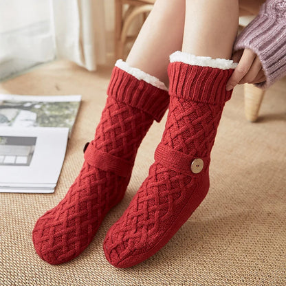 Women's Cosy Cable Knit Slipper Socks