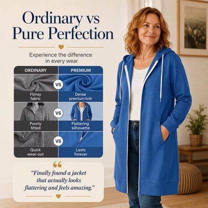 Women's Longline Zip-Up Hooded Jacket