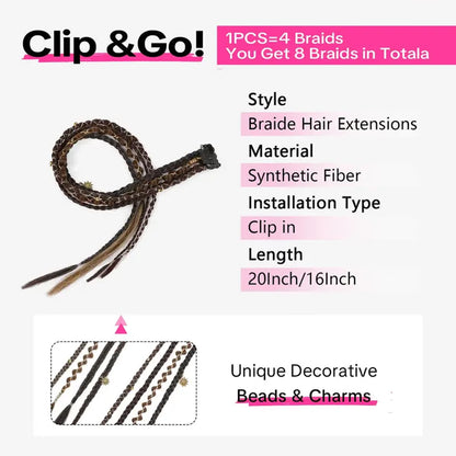 Women's Bohemian Decorative Clip-In Hair Braids