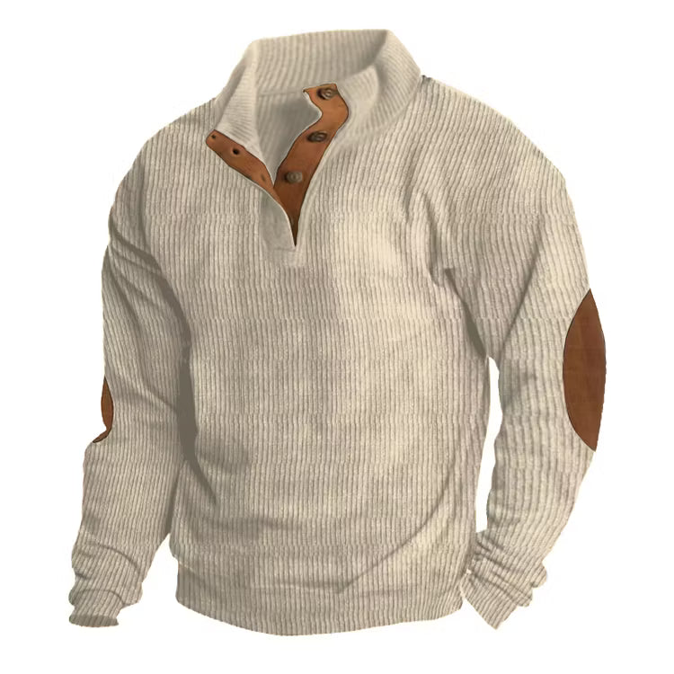Men's Stand Collar Long Sleeve Pullover